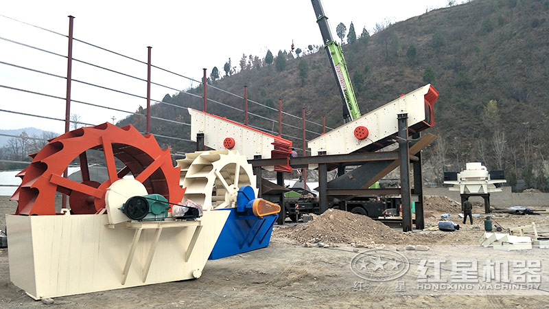 洗砂機_洗石機設備生產現(xiàn)場圖
